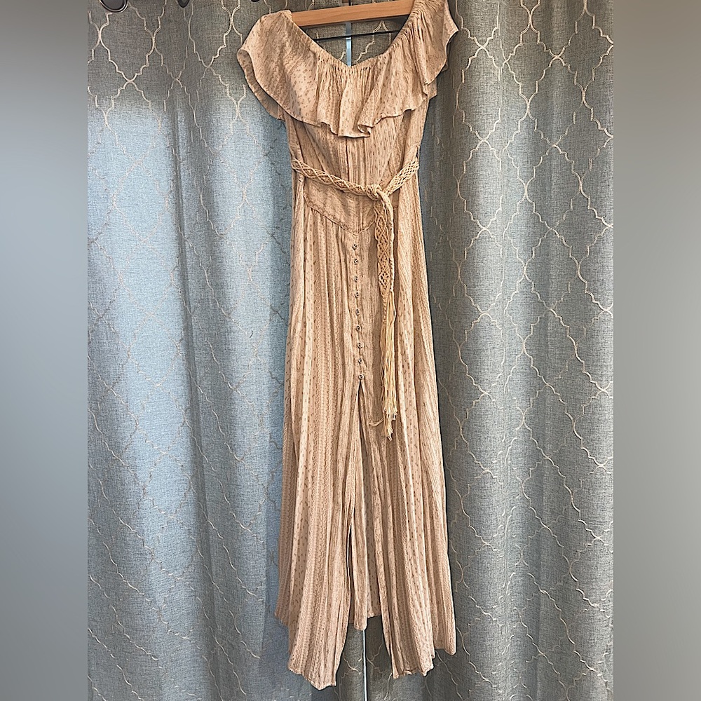 Z&L Off-Shoulder Coverup Dress w/ Belt | Boho Resort Style | Size Medium NWOT